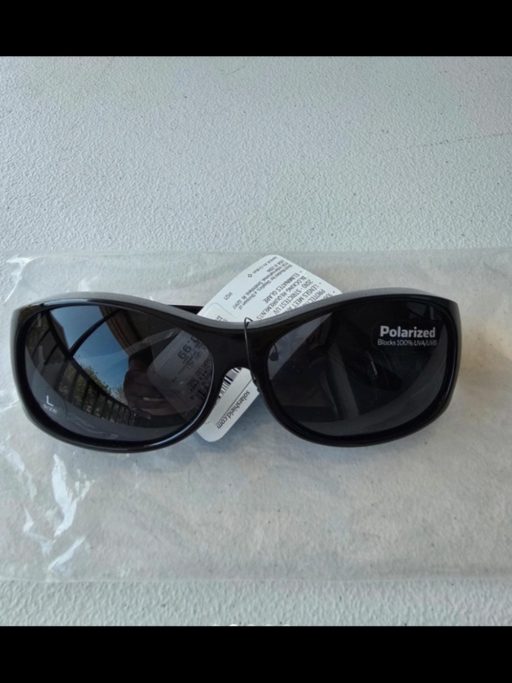 Women's Polarized Black Sunglasses - Oversized Fashion Frame
